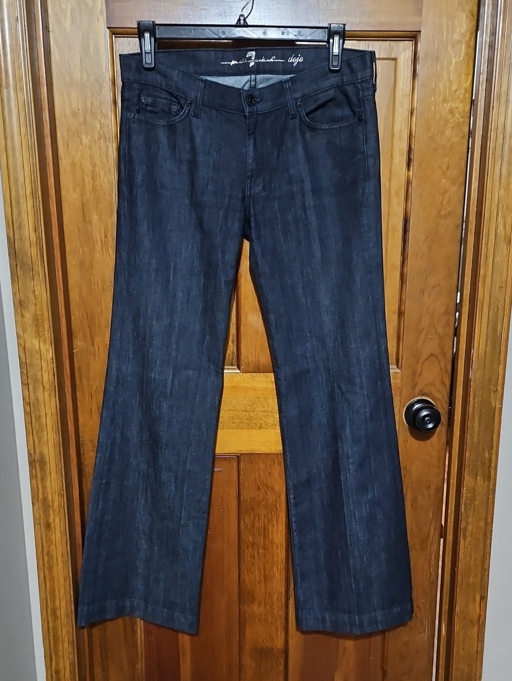 7 For All Mankind Dojo Low-Rise Flare Trouser Denim Jeans-NWOT - Picture 3 of 11